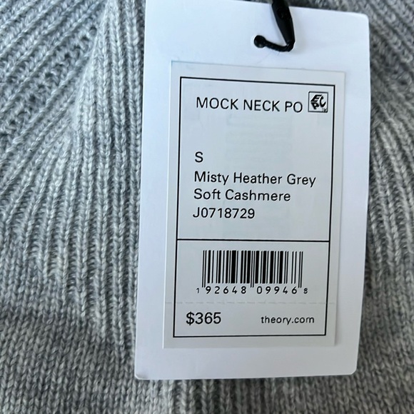 Nwt Throry cashmere Mocked Neck Sweater in Light Heather Grey Small - Picture 6 of 12